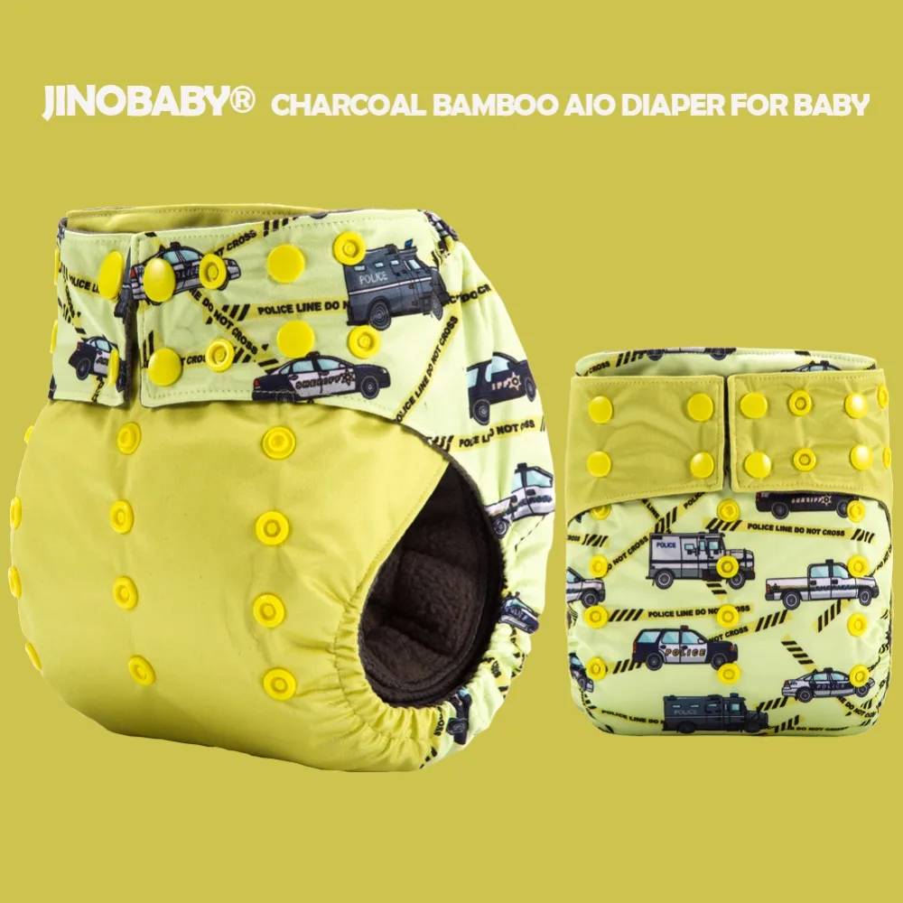 Полиция! JinoBaby держать сухой уголь Бамбук AIO детская Пеленка из моющейся ткани |