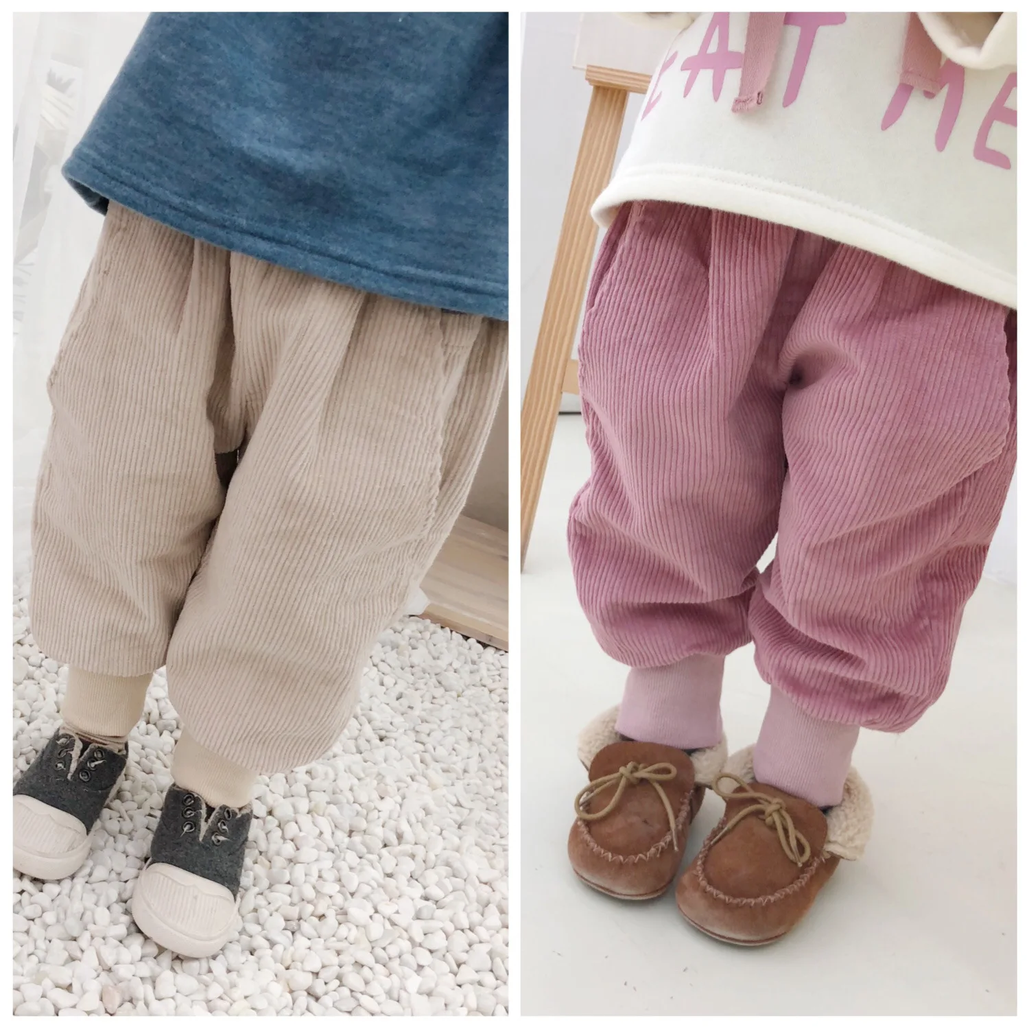 

Children's Autumn Winter New Corduroy Pants Children's Warm Pants Plus Velvet Thickening Trousers for Boy Girls Toddler Trousers