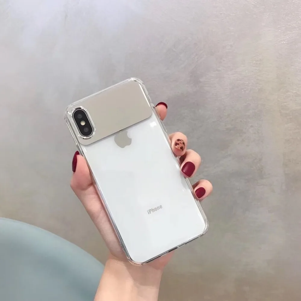 HUANQING Fashion mirror cell phone shell For X XR XS Max transparent iPhone 6 6S 7 7Plus 8 8Plus Protective Cover case |