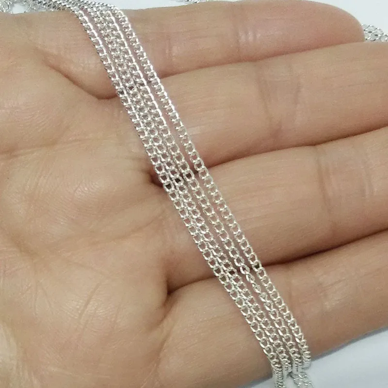 silver Stenya, 5 метров, цепочка с кисточкой, Подвески для изготовления ювелирных изделий, 2 мм, петля, браслет, ожерелье, серьги, свисающие, кабель, соединение - Цвет: silver