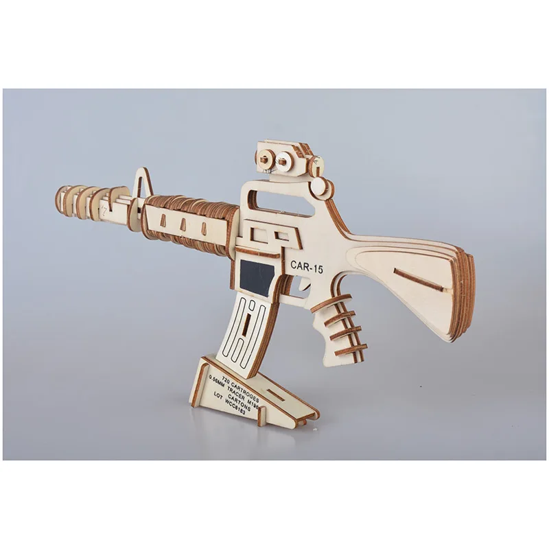 DIY AK47/M4A1/карабины/Револьвер пулемет Модель 3d деревянная головоломка игрушечный пистолет детский Набор для творчества ручная работа деревянная игрушка для подарков