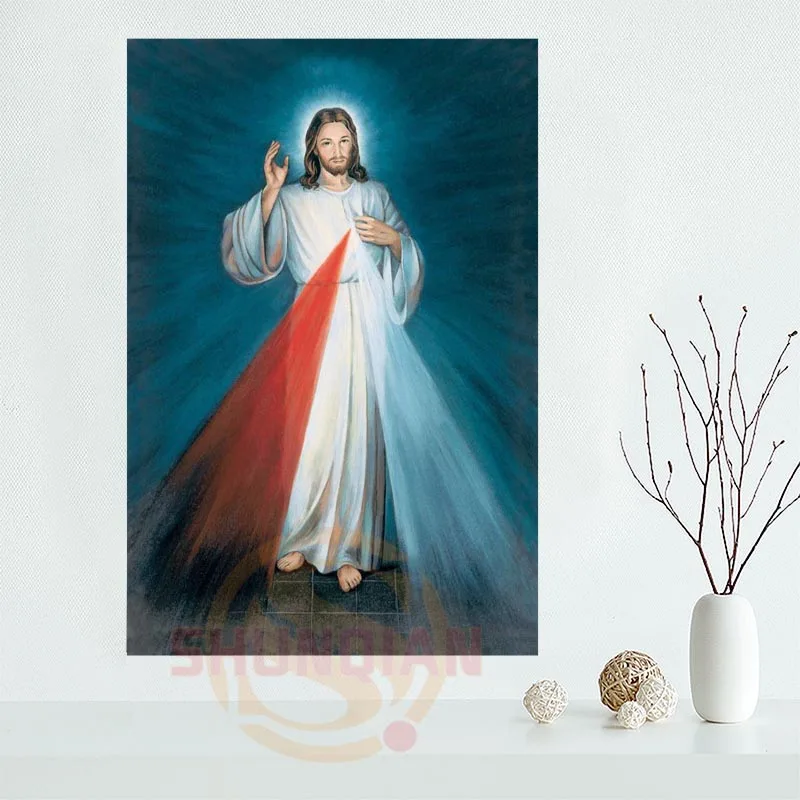 ShunQian Mercy of Jesus Poster Custom Home Decor modern For Bedroom Cloth Canvas | Дом и сад
