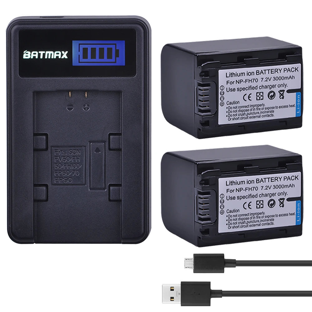 Аккумулятор для камеры 2 шт. 3000 мА · ч с ЖК-дисплеем и USB-зарядным устройством для Sony фh70 FH100 A230 A330 A290 A380 DVD650 HC20