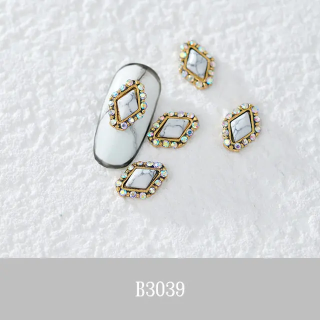 B3039 20 шт./лот, овальные/капли/сердце, Мраморная текстура, 3D сплав, стразы для дизайна ногтей, металлические маникюрные аксессуары для ногтей, DIY украшения ногтей, подвески - Цвет: B3039