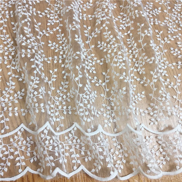 2 ярда маленькая Свадебная кружевная ткань из органзы с цветочной вышивкой