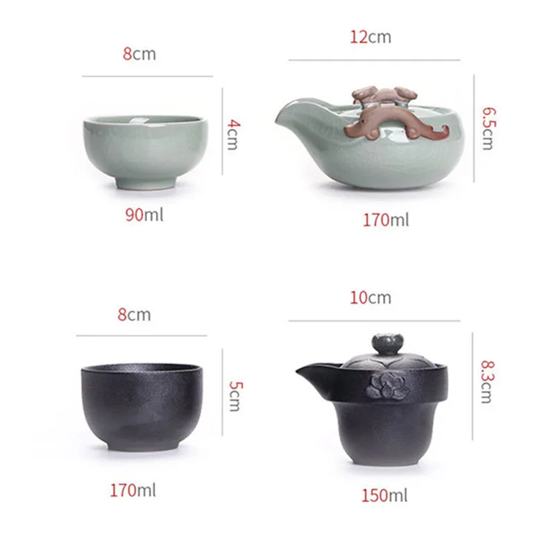 Портативные керамические чайные сервизы для дорожная чашка набор Drinkware1 горшок 1 чашки для домашнего офиса чайная посуда Винтаж GKung Fu чай aiwan Китай
