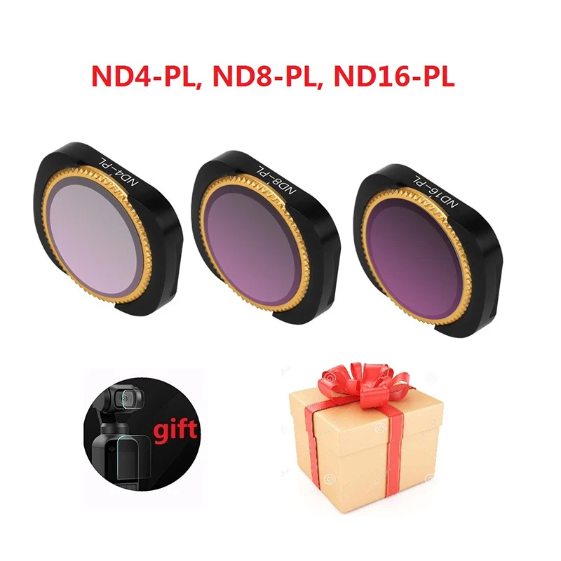3pcs ND-PL Filter Для OSMO карманный фильтр камеры MCUV CPL ND 8 4 16 32 64 ND-PL фильтры плотности Набор для DJI Osmo карманные Стеклянные Линзы Аксессуары - Цвет: 3pcs ND-PL Filter