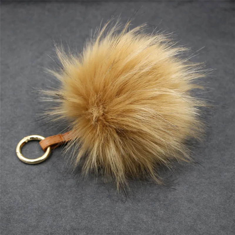Модный пушистый объемный брелок-помпон брелок для женских сумок автомобильных