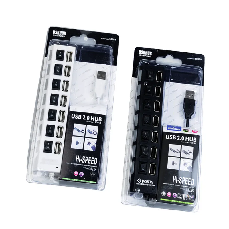 100 шт./лот мини USB Высокоскоростной светодиодный 4 портовый 7 usb концентратор
