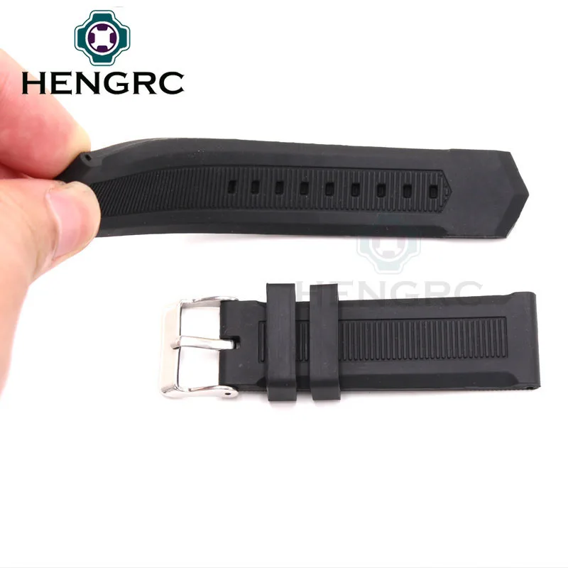 Hengrc 22 мм силиконовые часы Группа ремешок Для мужчин высокая qualiyt спортивные
