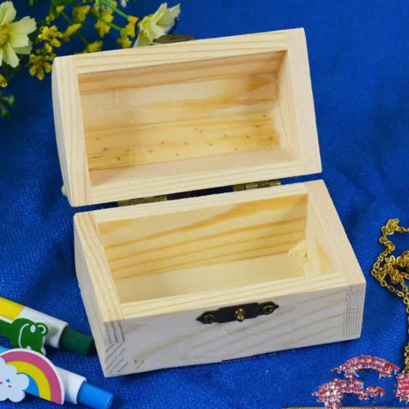 Wood Small Wooden Box With Lid and Lock Jewerally Storage Wedding Table Gift F20173291 | Дом и сад