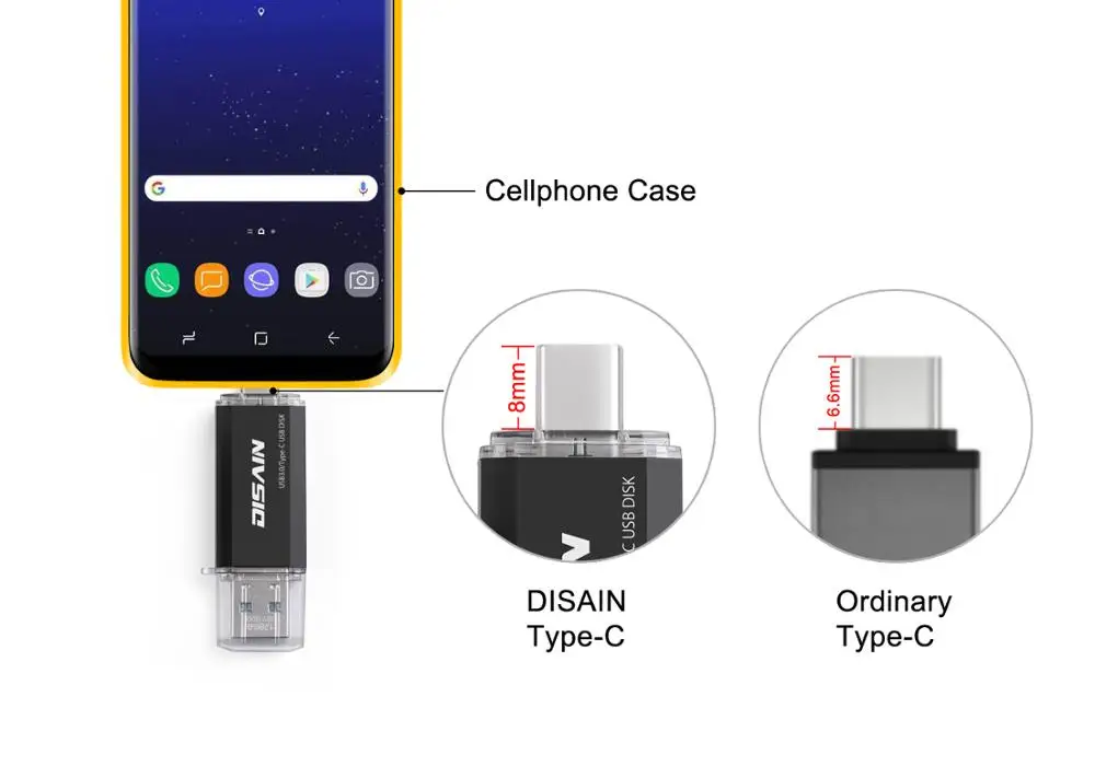 USB C двойной флэш накопитель DISAIN Type внешний памяти 3 0 для Android ПК смартфона Macbook