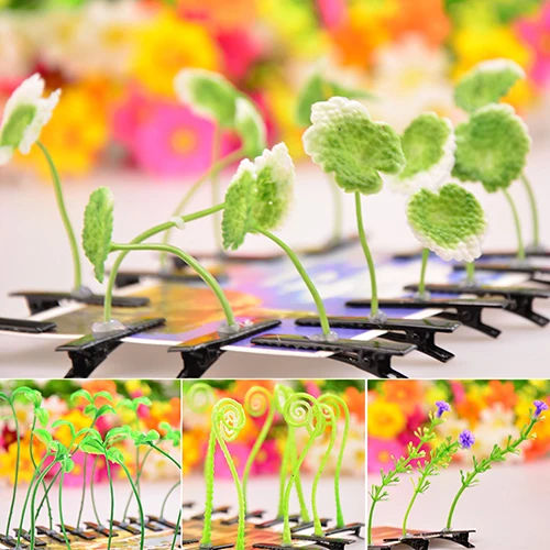 Мода Женщины Мужчины Дети Цветок Трава Антенны Шпилька Симпатичные Завод Зажим