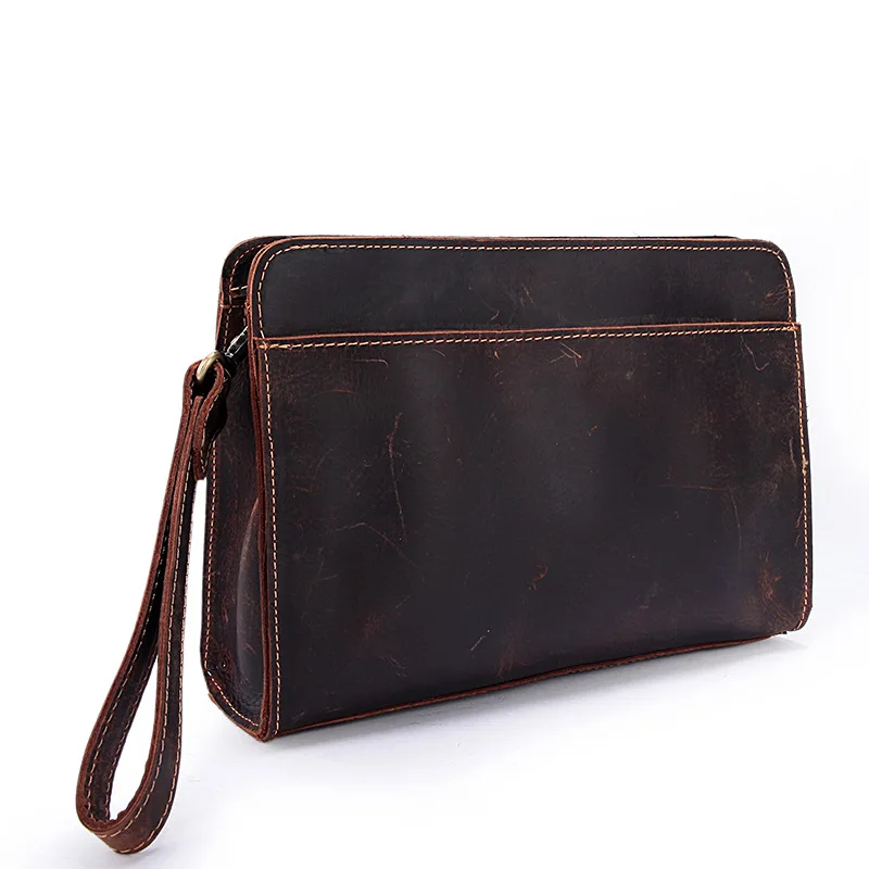 Мужская Ручная сумка бумажник мужской деловой кожаный на молнии кожаная мужская