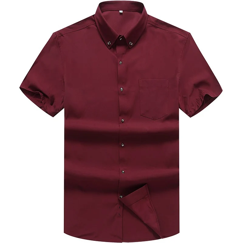 Мужская деловая рубашка FAISIENS темно-синяя с коротким рукавом 6XL 8XL 10XL 12XL 62 64 66 68