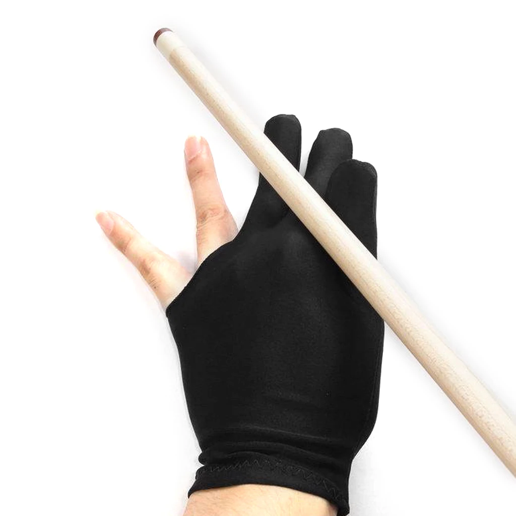 

Snooker Billiard Glove Nylon Pool Cue Shooters Left Hand 3 Fingers Gloves Billiard Accessories for Unisex Women and Men