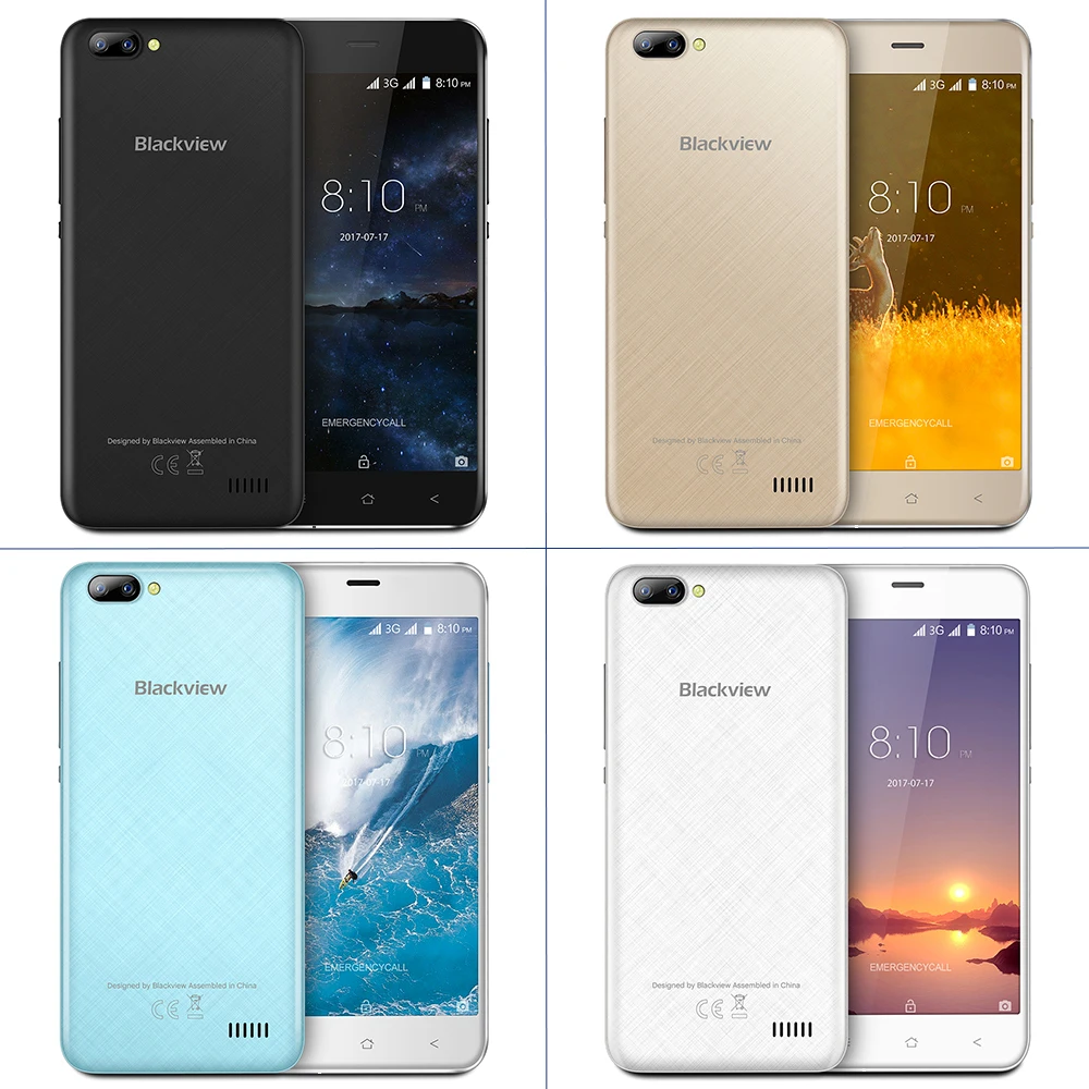 Новый BLACKVIEW A7 смартфон Dual сзади Камера mt6580 четыре ядра мобильный телефон Android 7 0 5