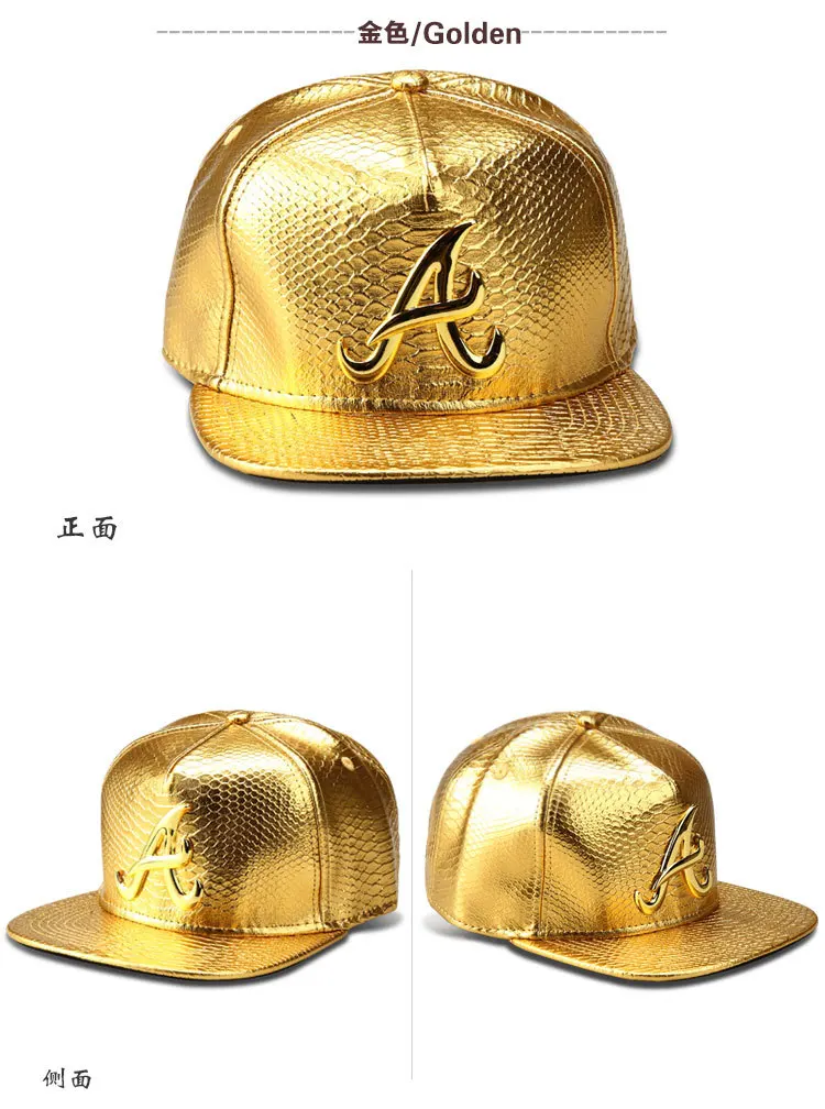 Новый стиль бейсболки с логотипом из искусственной кожи золотистые крокодиловой