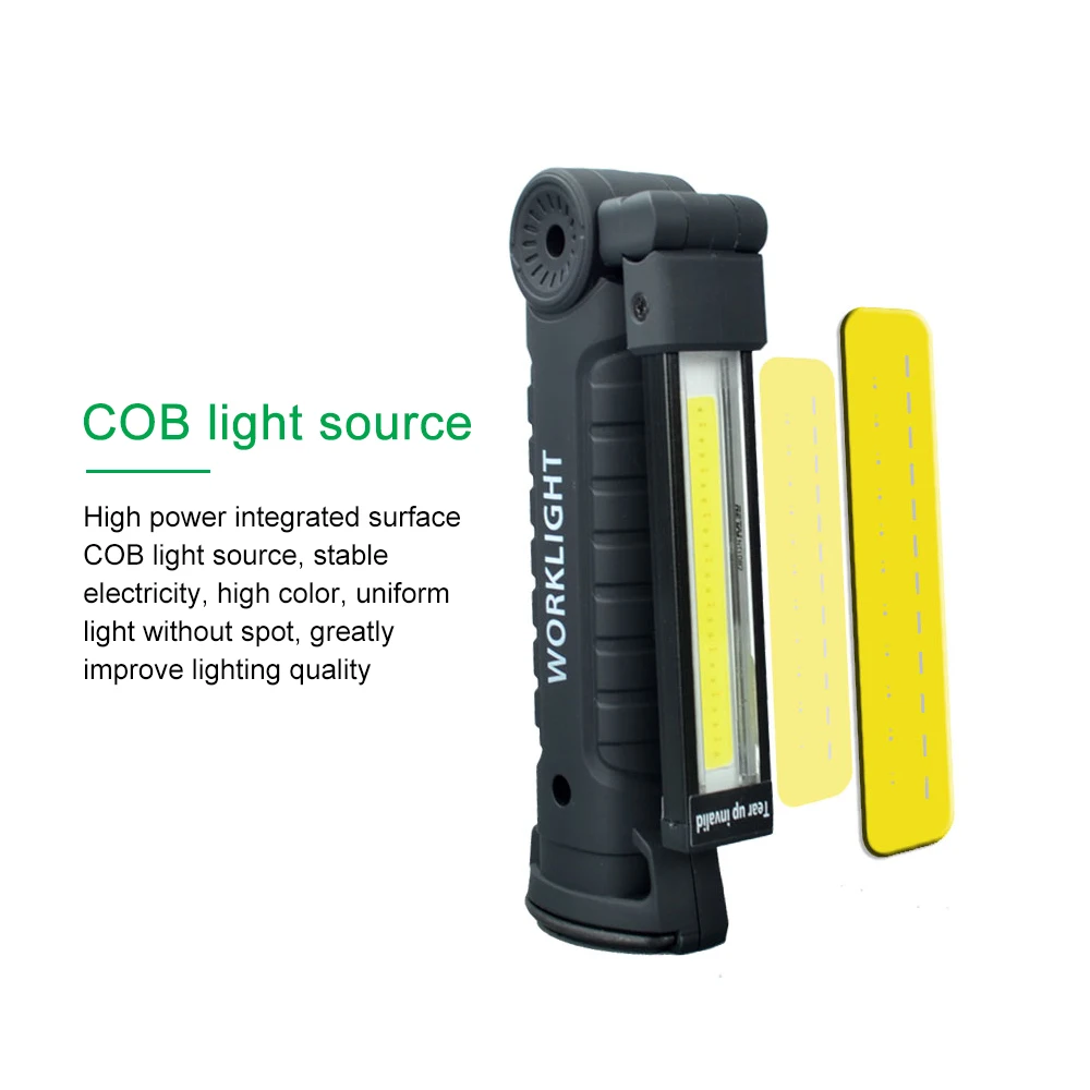 COB + светодиодный портативный фонарик с USB светильник фонарь магнитный