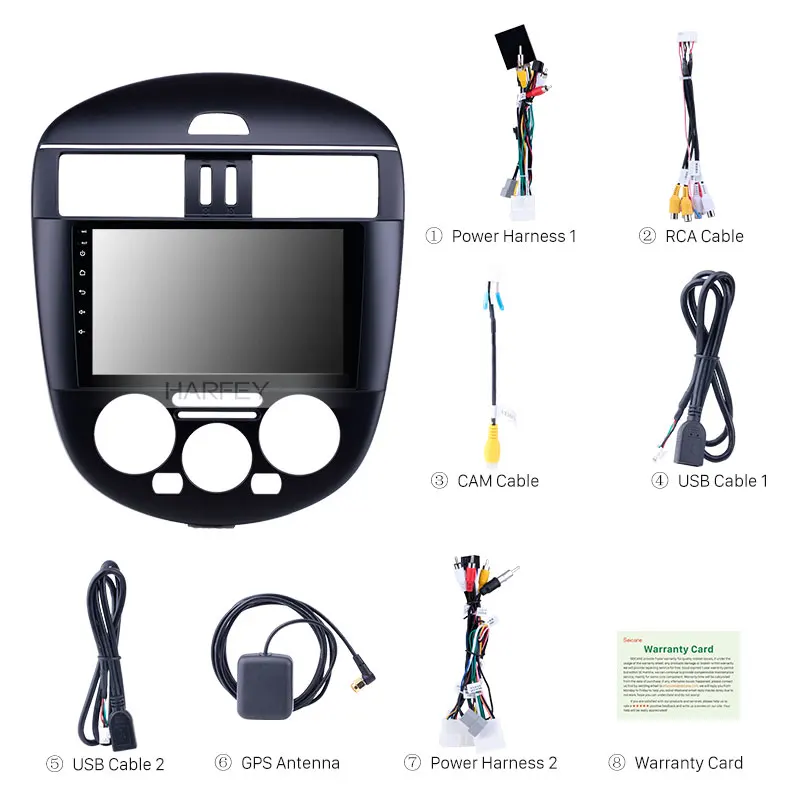 Автомагнитола Harfey 9 дюймов Android с сенсорным экраном для Nissan Tiida 2011