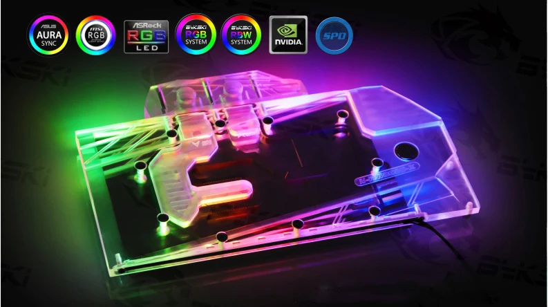 Bykski блок использования для Inno3D RTX 2070/2080 icхолм X3 JEKYLL/полное покрытие медный блок воды/Радиатор GPU/A-RGB/RGB AURA