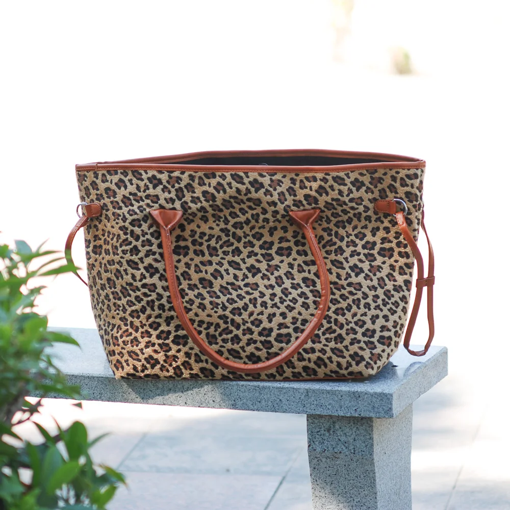 Короткий мех Материал Leopard сумка Cheetah женские сумки с ПУ ручка DOM369 | Багаж и