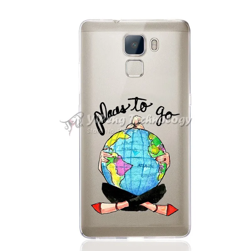 For Case Huawei Honor 7 Phone Pattern Cartoon Cases Cover Soft Silicone 5.2&quot Back Protective Shell |