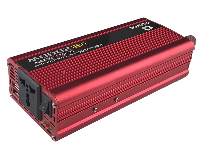 Профессиональный 2000W автомобильный инвертор DC 12V к AC 220V-240V Инвертор питания