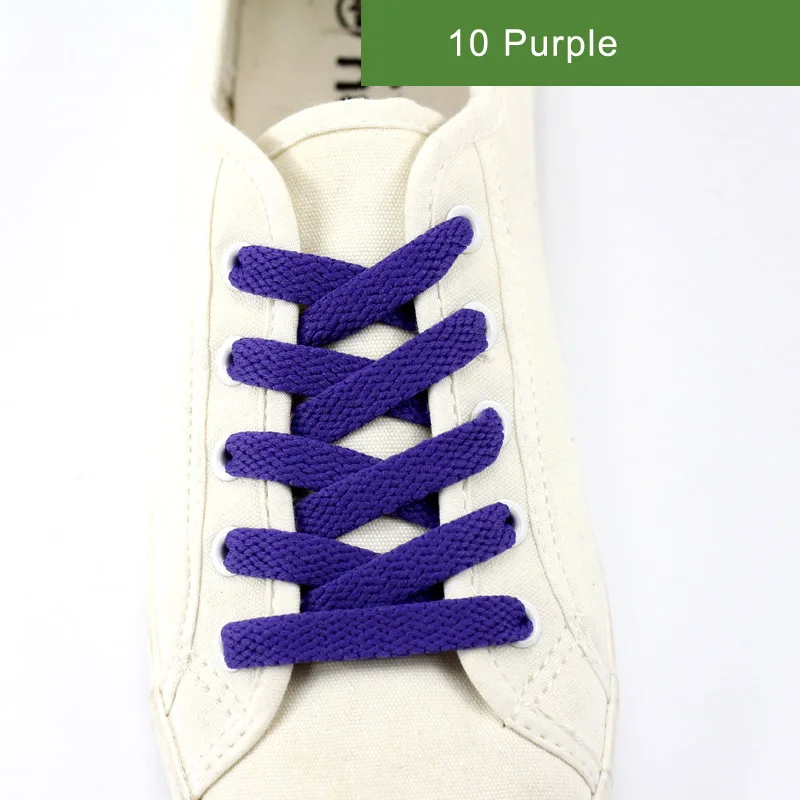 10 Purple Новинка, 1 пара шнурков, плоские цветные светодиодные шнурки для обуви, модная парусиновая обувь, цветные шнурки для мальчиков и девочек, длина шнурка: 60-200 см - Цвет: 10 Purple