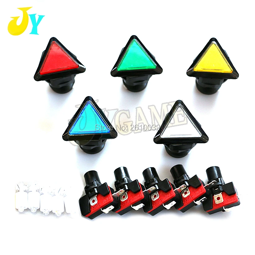1PCS 12V LED Light Lamp 39MM Triangle Push Button Arcade Video Game Player Switch | Спорт и развлечения