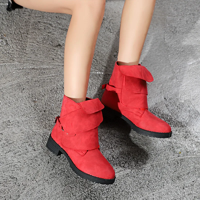 Women Shoes New Ankle Boots fashion Casual Ladies Slip On Autumn Leather zapatos mujer UPE250 | Обувь
