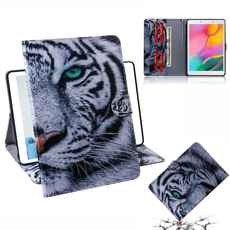 case Флип-Стенд кожаный чехол для Samsung Galaxy Tab A 8,0 SM-T290 T295 T297 " планшет Coque+ пленка+ ручка - Цвет: case