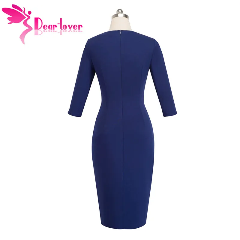 Dear Lover Элегантный Винтаж Bodycon для женщин деловая модельная одежда одноцветное