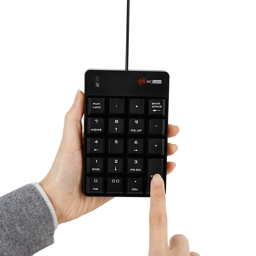 Мини USB клавиатура для портативных ПК 19 клавиш черная Проводная цифровая адаптер