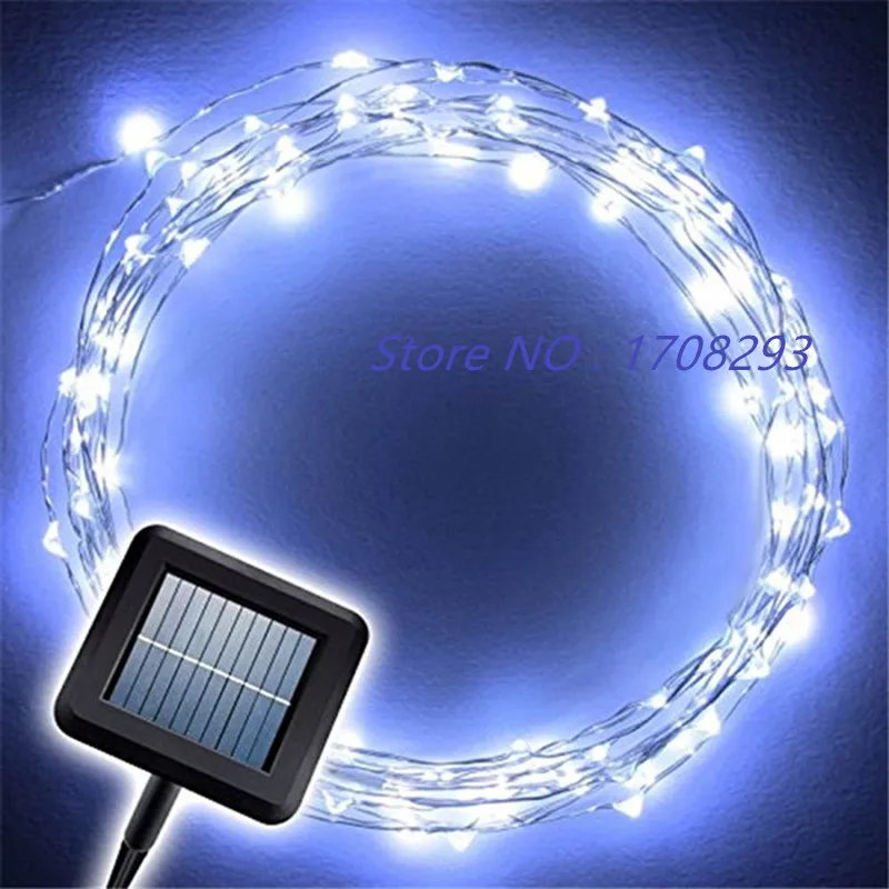 10PCS Solar Power 10m Copper Wire 100 LED Solar Power String Fairy Light Xmas Wedding Party Decor Lamp