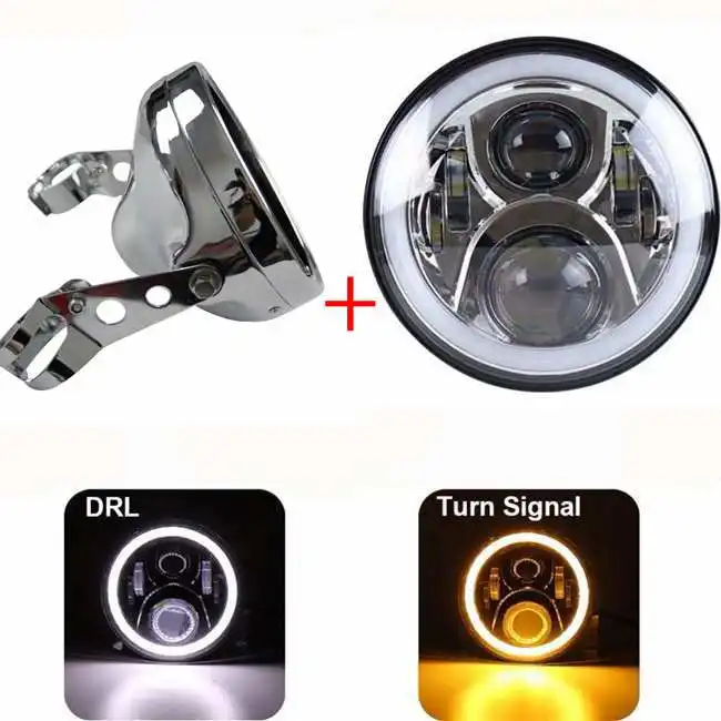 7 &quotсветодиодные фары дюймов корпус Крепление черный мото rcycle светодиодные с