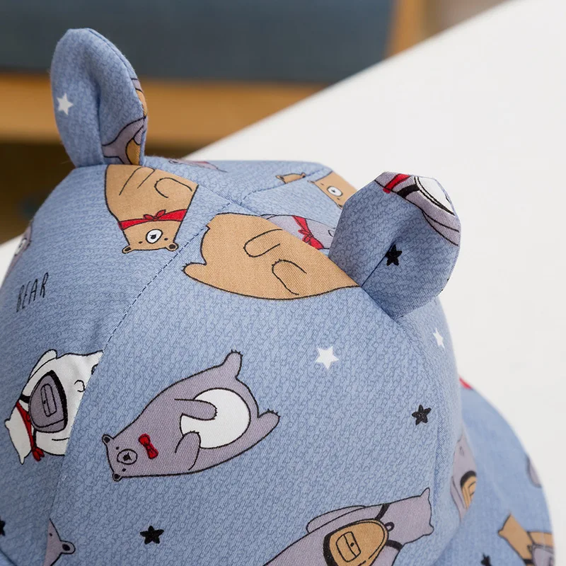 Милая детская шапочка с ушками для девочек и мальчиков Хлопковая мультяшным