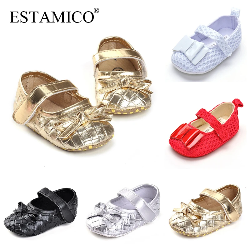 Новая модная обувь для маленьких девочек тонкие туфли с бантом малышей сезон
