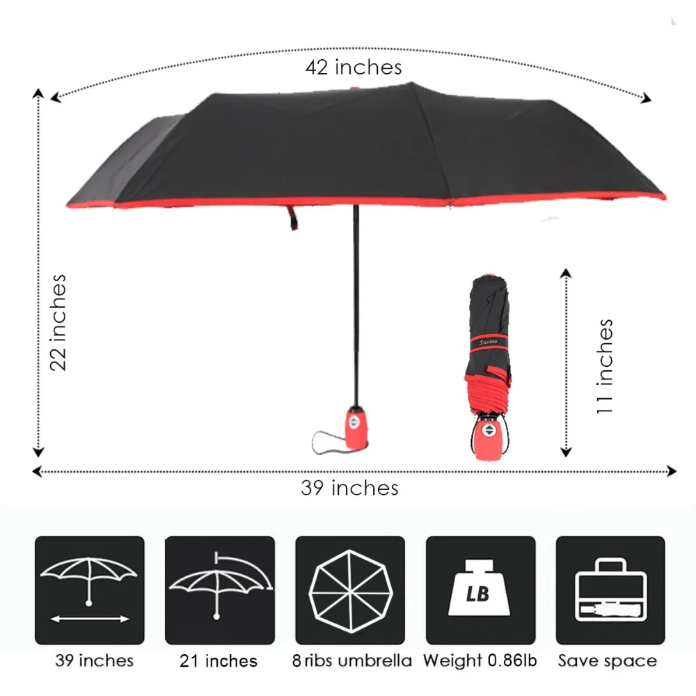 SUSINO ветрозащитный зонтик для путешествий компактный легкий автоматический