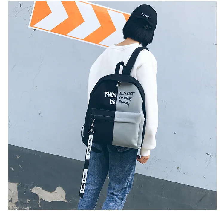 Harajuku Ulzzang, тканевый рюкзак в стиле хип-хоп, мужской/женский рюкзак для путешествий, стильный рюкзак для школьников, сумка для мужчин/wo мужчин