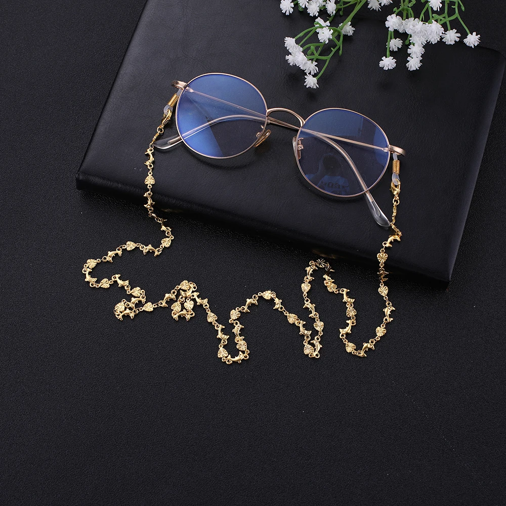 Женская цепочка для очков Teamer металлическая 78 см с милым дельфином держатель