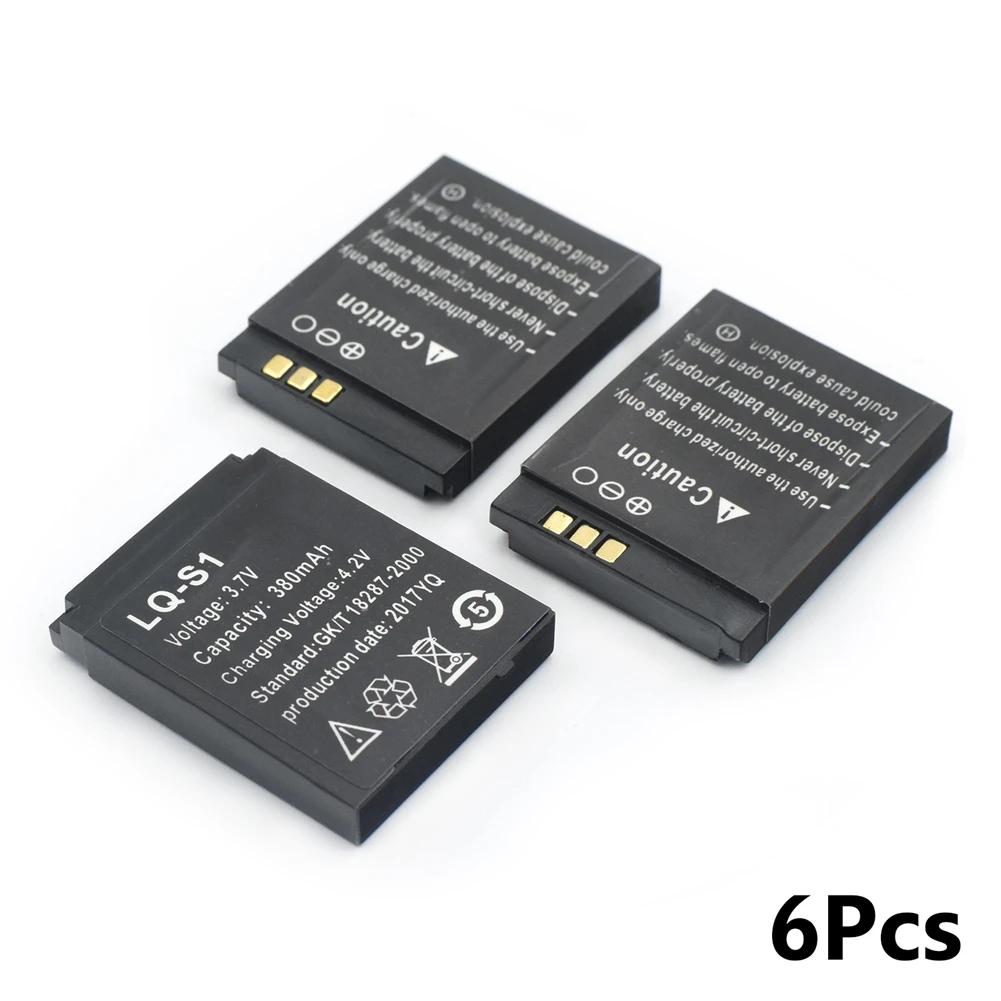 6pcs LQ-S1 3,7 V Перезаряжаемые литий-ионный полимерный аккумулятор Батарея для смарт-часов HLX-S1 GJD DJ-09 AB-S1 M9 FYM-M9 JJY-S1 DZ09 QW09 W8 - Цвет: 6pcs