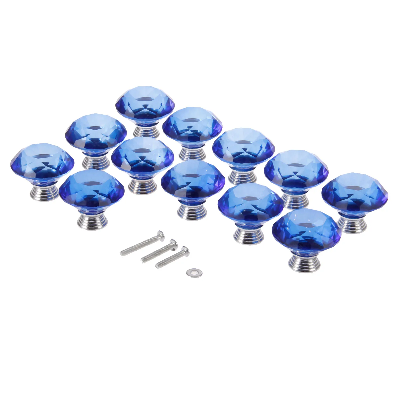 DRELD 12 шт. 40 мм синий С кристалалми и стразами Стекло выдвижной ящик шкафа ручки