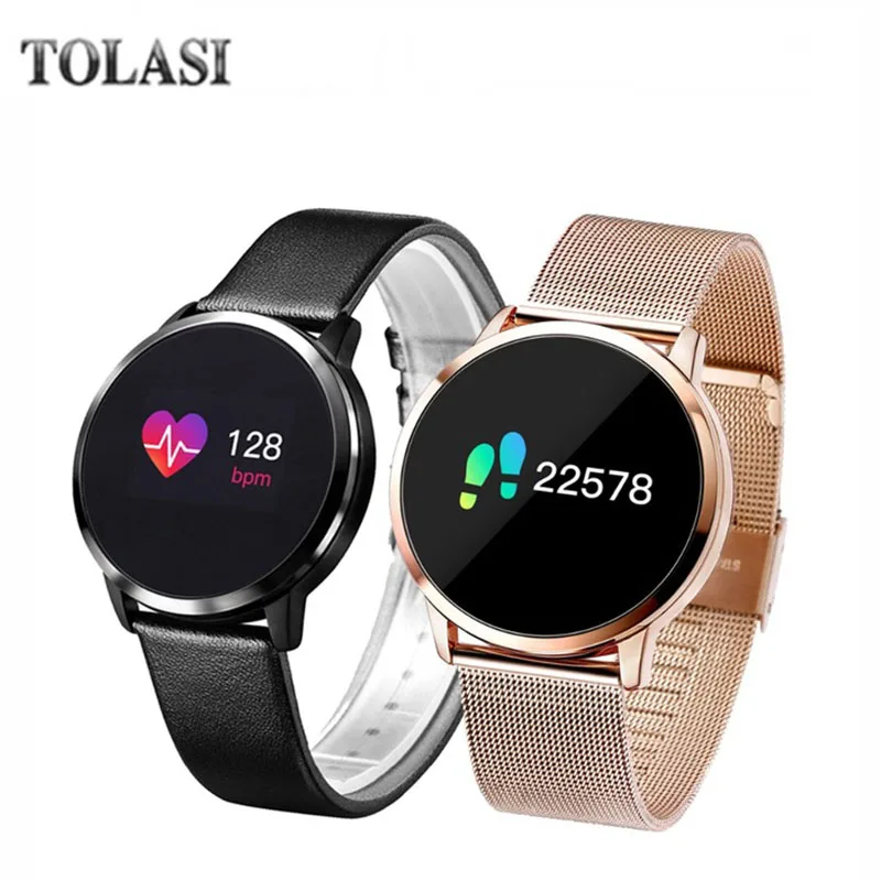 Новый Q8 OLED Bluetooth Smart часы Нержавеющая сталь Водонепроницаемый носимого