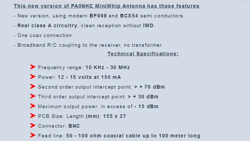 Активная антенна MiniWhip HF LF VLF mini whip коротковолновый sdr RX ПОРТАТИВНЫЙ прием|Детали и