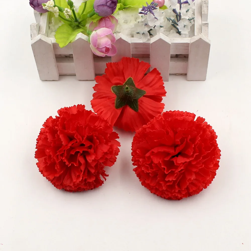 5 шт. 7 см Искусственный цветок шелковая Гвоздика ручная работа свадебные