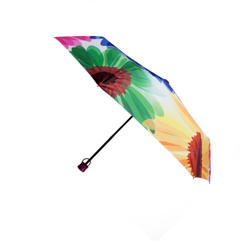Silver Coating Three Fold Unbrellas For Sunscreen Thicken Rain Gear Small Parasol Opaque Anti-UV Non Automatic Women Umbrellas | Дом и сад