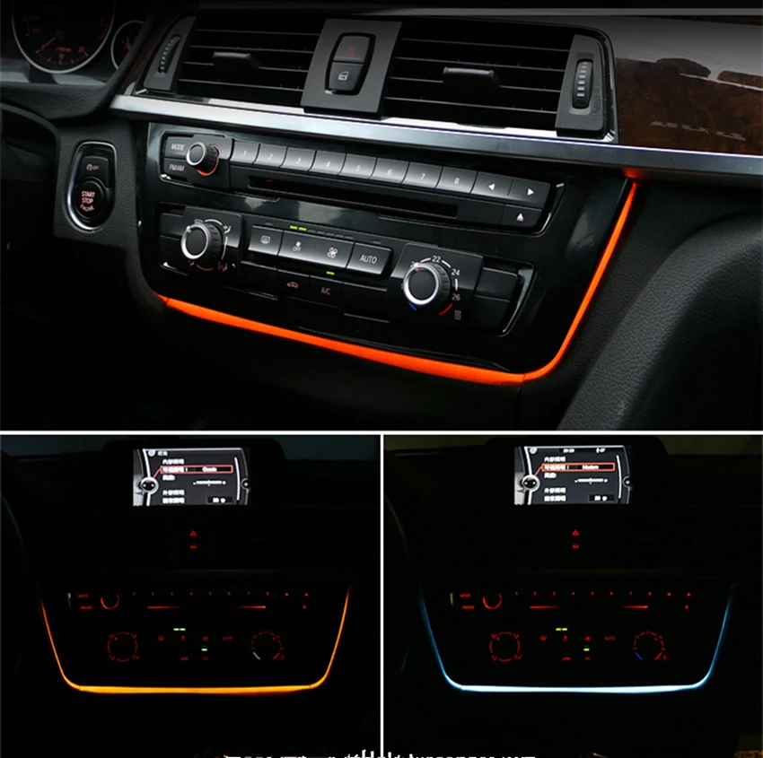 Радио отделка led панели центральной консоли AC панель светильник с синий и