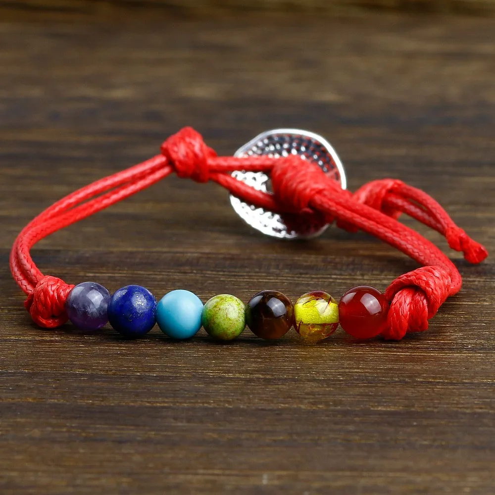 Браслет с натуральными камнями для женщин и мужчин 7 чакр|Гибкие браслеты| |