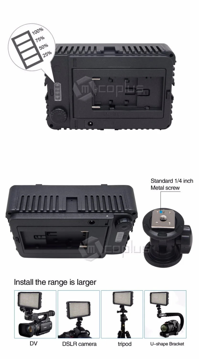 Светодиодная видеокамера Mcoplus 168A с зарядным устройством для Canon Nikon Sony Pentax Panasonic